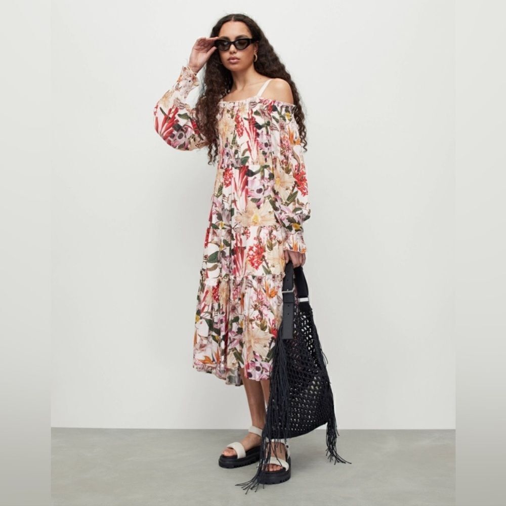 All Saints Lillemor Leondra Floral Maxi Dress-D10 - Picture 5 of 6